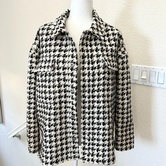 Goodboy Tweed Jacket Black & White fully lined one size like new - Picture 1 of 14